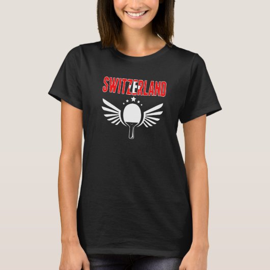 Switzerland Ping Pong   Swiss Table Tennis Support T-shirt (Voorkant)