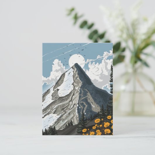 Switzerland Snow Capped Mountain Briefkaart (Staand voorkant)