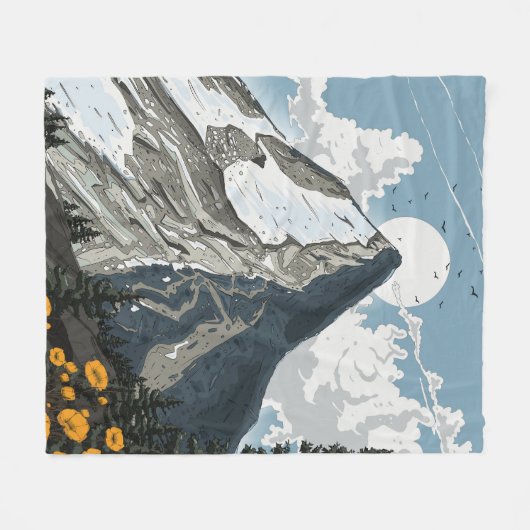 Switzerland Snow Capped Mountain Fleece Deken (Voorkant (Horizontaal))