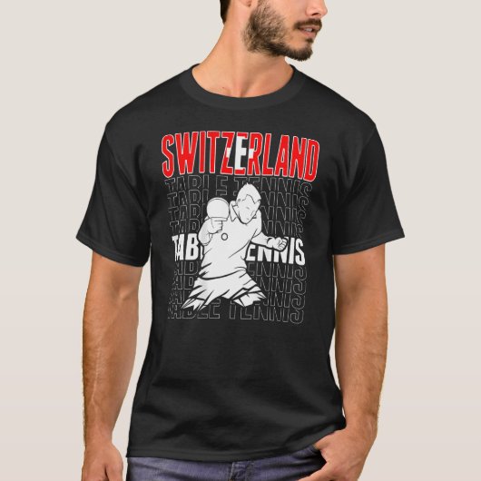 Switzerland Table Tennis  Support Swiss Ping Pong  T-shirt (Voorkant)