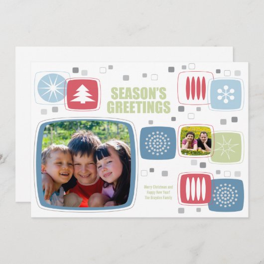 Swizzle Stick kerstfotokaart, speciaal ontwikkeld  Feestdagenkaart (Voorkant / Achterkant)