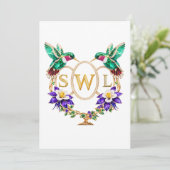 SWL Kolibrie Huwelijk Elke Letters Aangepast Kaart (Staand voorkant)