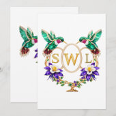 SWL Kolibrie Huwelijk Elke Letters Aangepast Kaart (Voorkant / Achterkant)