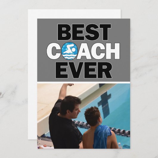 SWM Coach Best Ever Custom Photo Bedankkaart (Voorkant / Achterkant)