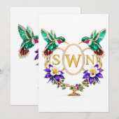 SWN Kolibrie Huwelijk Aangepaste Letters CO Kaart (Voorkant / Achterkant)