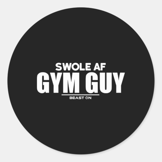 Swole Af Gym Guy Bodybuilding Fitness Gym Gezegden Ronde Sticker (Voorkant)