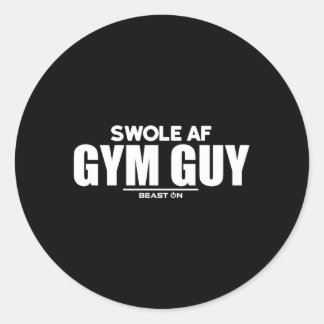 Swole Af Gym Guy Bodybuilding Fitness Gym Gezegden Ronde Sticker