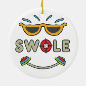 Swole Bodybuilding Keramisch Ornament (Achterkant)