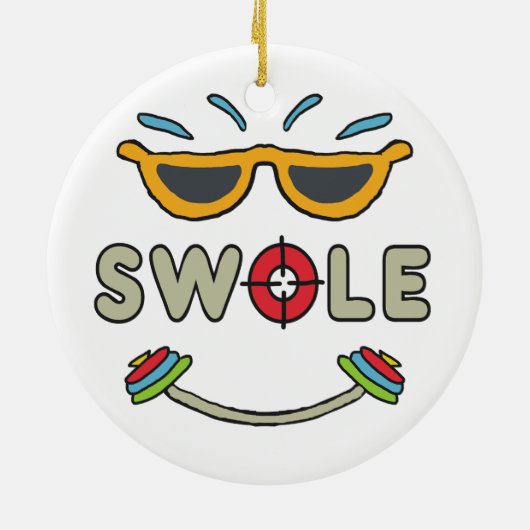 Swole Bodybuilding Keramisch Ornament (Achterkant)