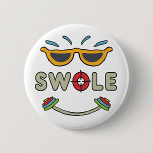 Swole Bodybuilding Ronde Button 5,7 Cm