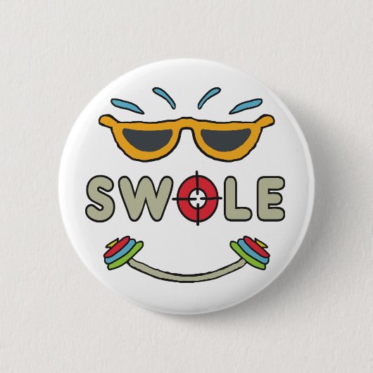 Swole Bodybuilding Ronde Button 5,7 Cm (Voorkant)