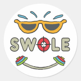 Swole Bodybuilding Ronde Sticker