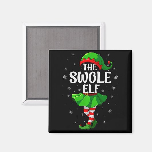 Swole Elf Christmas Girls Women Elf Squad Xmas Fam Magneet (Voorkant / Achterkant)