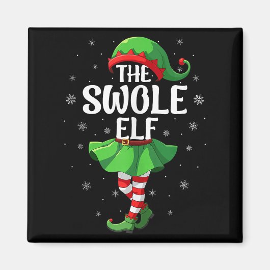 Swole Elf Christmas Girls Women Elf Squad Xmas Fam Magneet (Voorkant)