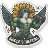 Swole is de Goal Funny Hummingbird Sticker (Voorkant)