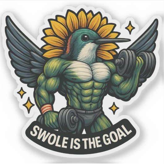 Swole is de Goal Funny Hummingbird Sticker (Voorkant)