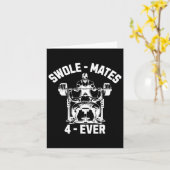 Swole-mates 4-ever Funny Gym Partner Lifting Kaart (Gele Bloem)