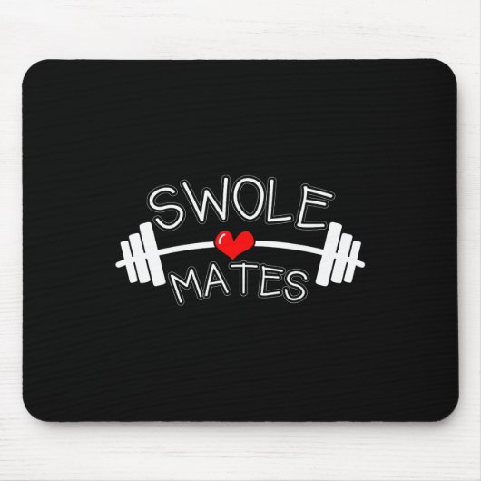 Swole Mates Matching Koppels Workout Gym Partner V Muismat (Voorkant)