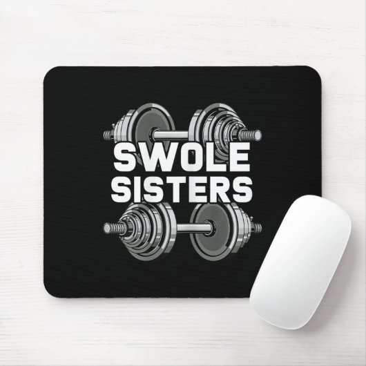 Swole Sisters Powerlifting Gym Workout Swole Gainz Muismat (Met muis)