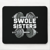 Swole Sisters Powerlifting Gym Workout Swole Gainz Muismat (Voorkant)