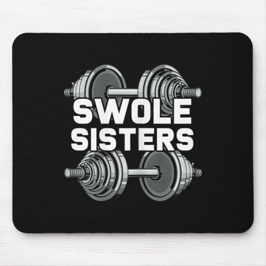 Swole Sisters Powerlifting Gym Workout Swole Gainz Muismat (Voorkant)