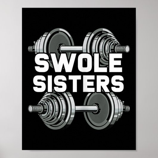 Swole Sisters Powerlifting Gym Workout Swole Gainz Poster (Voorkant)