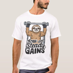 Swole Sloth - "Langzame en gestage winsten" T-shirt