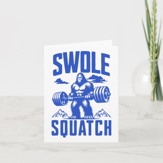 Swole Squatch Gewichtheffen Humor Monochrome Gym Kaart (Voorkant)