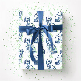 Swoon Staffordshire Dogs Sprig Slate and Green Cadeaupapier