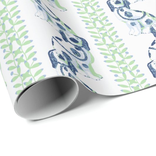 Swoon Staffordshire Dogs Vine Slate and Green Cadeaupapier (Rol Hoek)