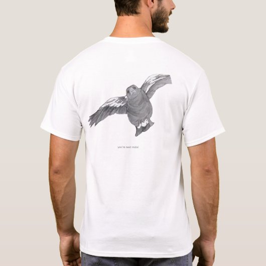 swooping Australian magpie image shirt (Achterkant)