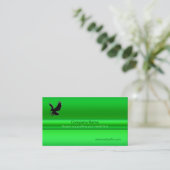 Swooping Black Eagle op groene metallic-look effec Visitekaartje (Staand voorkant)