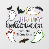 Swooping Ghosts & Bats Happy Halloween Van Familie Raamsticker (Vel)