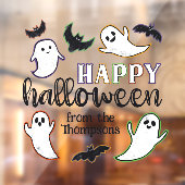 Swooping Ghosts & Bats Happy Halloween Van Familie Raamsticker (Vel 2)