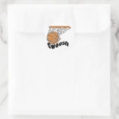 swoosh basketbal ronde sticker (Tas)