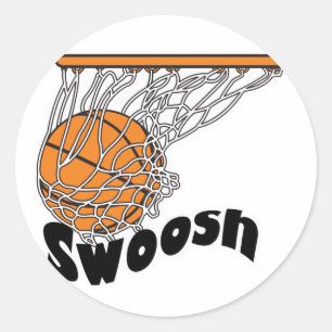 swoosh basketbal ronde sticker