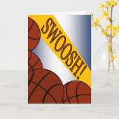 Swoosh! Het Succes Congrats van het basketbal Kaart (Gele Bloem)