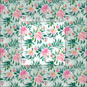 SWOOSH Roze Mint Floral Stof (Delen)
