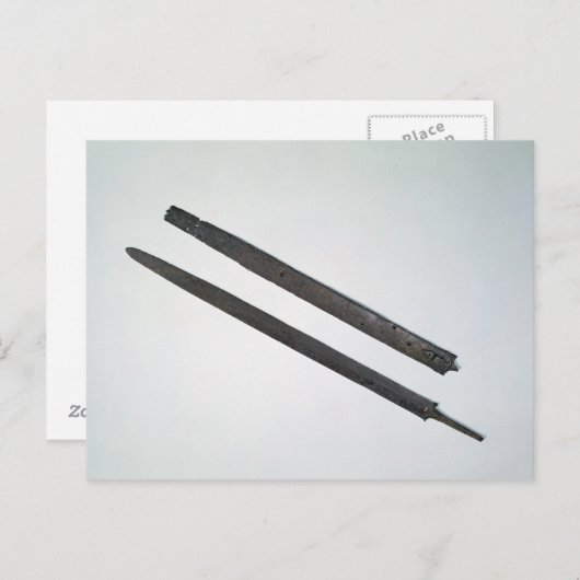 Sword and sheath uit La Tene, Zwitserland Briefkaart (Voorkant / Achterkant)