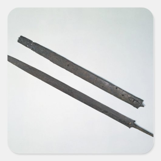 Sword and sheath uit La Tene, Zwitserland Vierkante Sticker (Voorkant)