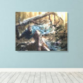 Sword art Premium Wrapped Canvas (gloss) Afdruk (Insitu (Houten vloer))