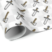 Sword Ax Pixel Graphic Video Game Gamer Cadeaupapier (Rol Hoek)