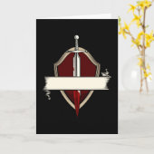 Sword Banner Coat of Arms Medieval Sword Fight Kaart (Gele Bloem)