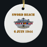 Sword Beach Keramisch Ornament<br><div class="desc">Normandië - Sword Beach - 6 juni 1944</div>