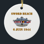 Sword Beach Keramisch Ornament<br><div class="desc">Normandië - Sword Beach - 6 juni 1944</div>