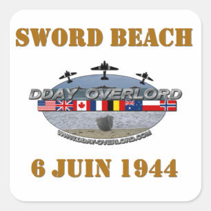 Sword Beach Vierkante Sticker