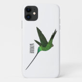 Sword-billing hummingbird cartoon illustratielucht Case-Mate iPhone case (Achterkant)