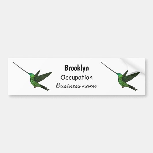 Sword-bulgvogel cartoon illustratie bumpersticker (Voorkant)