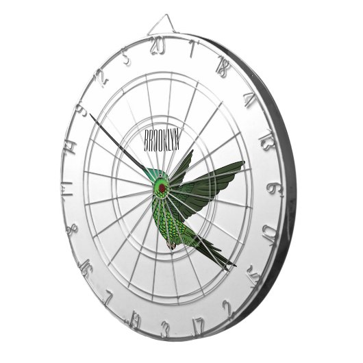 Sword-bulgvogel cartoon illustratie dartbord (Voorkant Rechts)