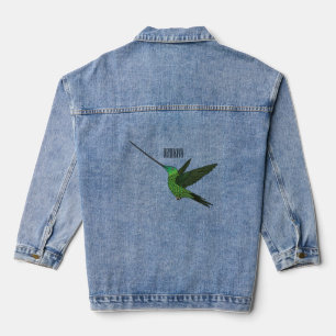 Sword-bulgvogel cartoon illustratie denim jacket